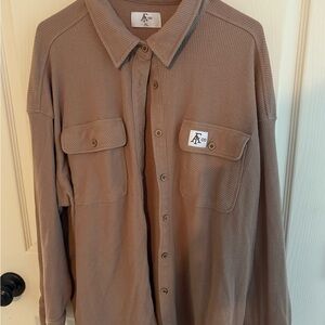 Women's Tan Button Down Shirt
